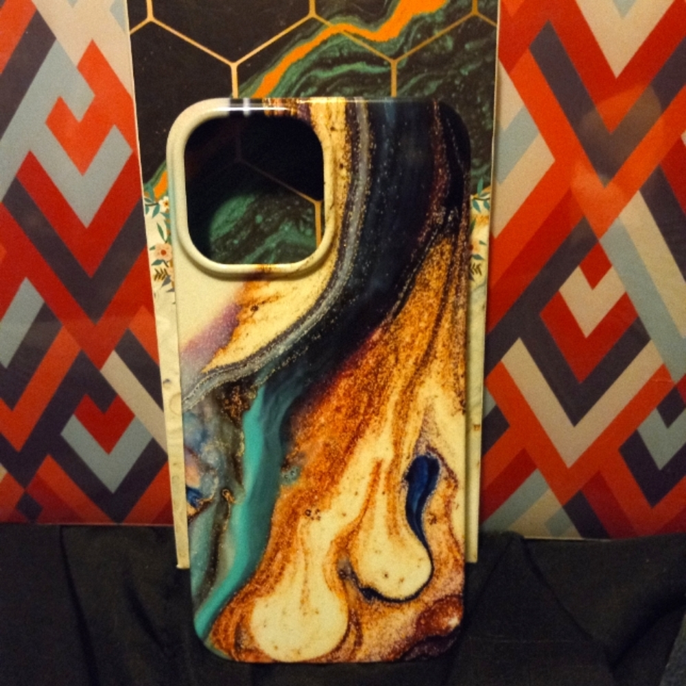 Iphone 13 pro max marble swirl case